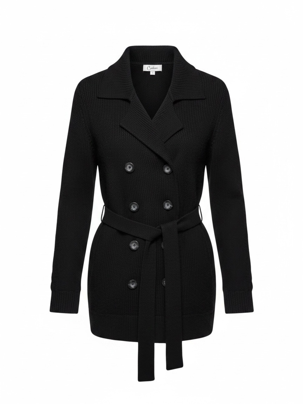Carducci Black Double-Breasted Sweater